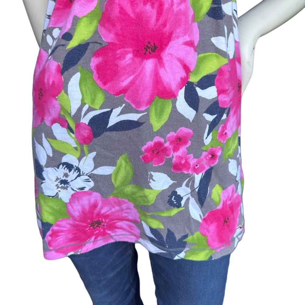 Y2K Hollister Pink & Green Tropical Floral Babydoll Tube Top Cottage Size XS - Picture 3 of 9